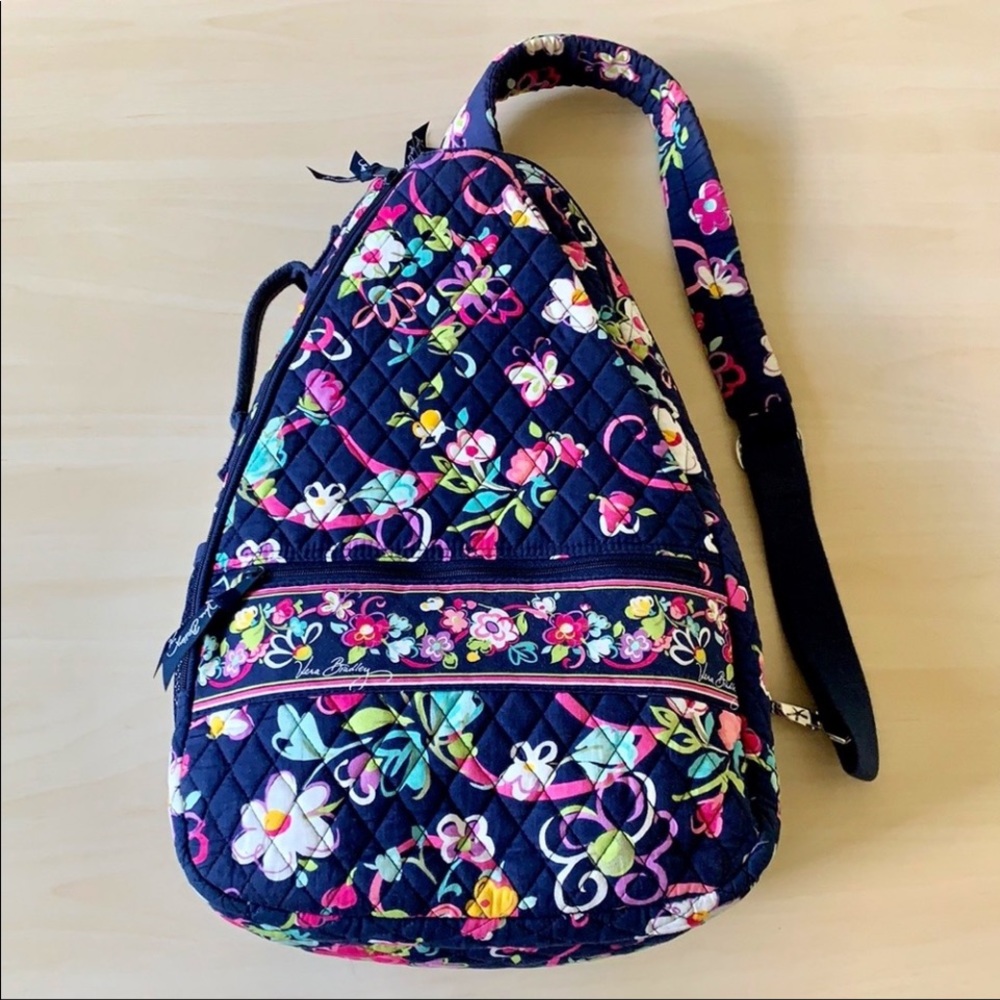 Vera Bradley Sling Tennis Backpack in Ribbons